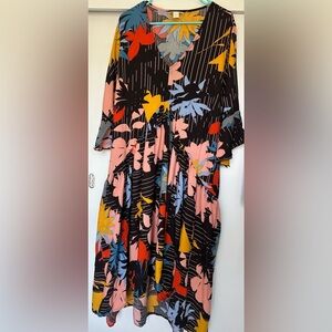 Loralette Floral Multicolor V-Neck Dress